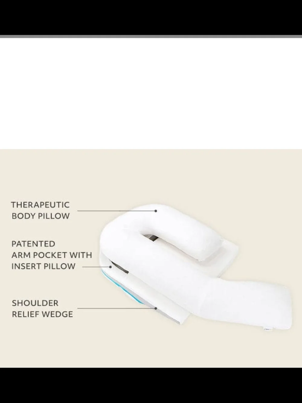 Therapeutic U-Shaped Body Pillow - Medcline White